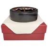 Smooth Reversible Men's Leather Belt Designer Belts 3 5cm Wide Belt red Box size 105-125CM332i