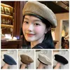 Baskenmütze im britischen Stil, Persönlichkeit, koreanische Mütze, Malerhut, Baumwolle, Künstler, achteckiges Mädchen