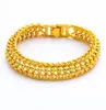 Bracelet en maille de perles de 12mm pour hommes, chaîne de poignet en or jaune 18 carats rempli de bijoux classiques à la mode, cadeau 5010413