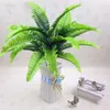 Flores decorativas 7 garfos simulação samambaia grama planta verde artificial folhas persas parede pendurado plantas acessórios de decoração para casa