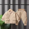 Ensembles de vêtements d'hiver pour enfants garçons et filles, pantalons Parkas épais et chauds, 2 pièces/ensemble, costumes en coton pour enfants, vêtements pour bébés, survêtements pour tout-petits