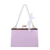 Abendtaschen Frauen Einfache Umhängetasche Design PU Leder Schulter Mode Spitze Bowknot Perle Kette Handtasche Weibliche Elegante Messenger