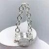 T S925 Sterling Silver Oval Pendant Exclusive Bracelet Original High Quality Jewelry Lovers Wedding Valentine Gift228x