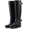 Rainboots Waterproof Flat Shoes Women Black Water Fashion Zip Rain Boots High Zip Non-slip Female PVC Comfortable 231226