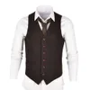 Tweed Slim Suit Modern Version Wool Blend Single-breasted Herringbone Men's Vest