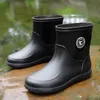 Mężczyzny Wodoodporne buty przeciwdeszczowe z wyjmowanym ciepłym pluszowym buty ogrodowe gumowe cztery sezon Safe Safe But 231226