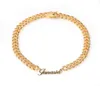 Anpassat konstteckensnitt Namn Miami Cuban Link Necklace Gold Silver Plated Luxury Micro Paled CZ Cuban Foging Chain4137114