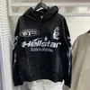 Hellstar Herren-Hoodies Hellstar Vintage Wash Black Distressed 1:1 High Street Print Couple Sports Hellstar Hoodie 7276