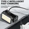 Nya strålkastare Pocketman Super Bright Cob LED -strålkastare USB -laddningsbar strålkastare Vattentät huvudlampa Hög lumenhuvudljus med batteri