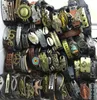 50PCS Men Women Top Assorted Leather Alloy Bronze Bracelets Wristbands Bangles Cuff Punk Cool Jewelry Party Gift Whole Wrist B8578947