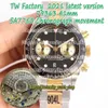 Eternity 2021 TWF Dernière version Boîtier en acier 316L Bracelet bicolore ETA SA7750 Chronographe Automatique Cadran blanc 79363 Montre pour homme Sport240f