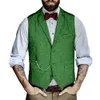 Gilet da sposo da uomo monopetto stile britannico con risvolto slim sartoriale a spina di pesce