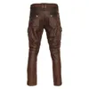 Heren lederen broek voor mannen motorfiets broek echte koeienhuid beschermende rijden biker broek beschermers Pantalones Cuero Moto 231225