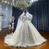 2024 Арабское свадебное платье Aso Ebi с v-образным вырезом и кристаллами из бисера Иллюзия с длинными рукавами и кружевными аппликациями Свадебные платья Платья Vestidos De Novia Casamento Customed