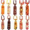 Vêtements pour chiens 50/100pcs Thanksgiving grandes cravates feuilles de dinde style d'automne toilettage moyen produits de vacances pour animaux de compagnie