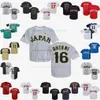 Japon 17 Shohei Ohtani Baseball Jerseys Samurai tous cousus fans personnalisés Sport Hipster Shorts manches tous cousus femmes hommes jersey