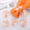 Metal Apricot Leaf Napkin Rings Hotel Wedding Decor Metal Napkins Buckle Festival Party Banquet Table Decoration Ring Holder BH8173 FF