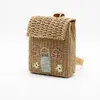 Sac à dos en paille pour enfants, sac à bandoulière d'été tissé à la main, sacs de voyage pour enfants tricotés, Mini sac à dos de plage Shopping