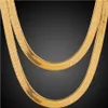 Männer Frauen Elegante Hip-Hop Punk 18 Karat Reales Gold Überzogene 24 zoll Mode 7 MM 10 MM Lange Schlangenkette Halsketten Kostüm Halskette Jewelry309u