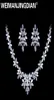 WEIMANJINGDIAN White Gold Color Plated Cubic Zirconia Floral Design Zircon CZ Necklace Earring Wedding Jewelry Sets D18101002173574575031