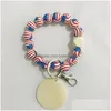 Party Favor 9 Styles Pärlade Armband KeyChain Party Party Favor Sports Ball Soccer Baseball Basketball Wood Pärla FY3666 SS0411 DRO OTNBW