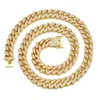 Moda Ice Out Ottone Materiale CZ Pietre 12MM Men039s Collana cubana Rock Street Gioielli Hip Hop Catena in oro9913710