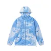 Autumnwinter Trapstar Letter Printed Zipper Windbreaker Hooded Mens and Womens Loose Jackets Coat