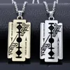 Dongsheng Music Band Judas Priest Necklace Razor Blade Shape Pendant Fashion Link Chain Necklaces Friendship Gift Jewelry Chains1138116