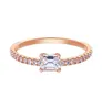 100 925 prata esterlina corte esmeralda criado moissanite casamento noivado simples anel de ouro rosa jóias finas presentes3468377