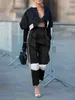 Женские брюки Yeezzi, женские стильные брюки контрастного цвета с высокой талией, весенне-осенние повседневные брюки для женщин на выход, 2023