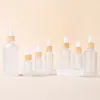 Bottles 10X 5-100ML Tubes Frosted Dropper Glass Liquid For Essential Pipette Refillable Bottle Container Jars