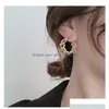 Hoop Huggie Hie Lacc Personality Gold Color Metal Hollow Chain Earrings For Women Round Statement Stylish Party Jewelry Gifts Drop Dhgh6