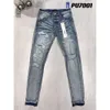 Mens Purple Designer Jeans Fashion Distressed Ripped Bikers Womens Denim Cargo For Men Black Pants Scubalu mycket billig