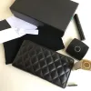 Mode femmes portefeuille en cuir portefeuille unique portefeuilles à glissière dame dames long classique sac à main avec carte 60017 boîte