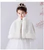 Children born girl fur cape infant formal princess baby plush cloak kids dress bridesmaids Fur coat Boleros 8t 231226