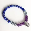 MG0818 6 mm Gerçek Lapis Lazuli Ohm Charm Bilezik Üst Sınıf Florit AMethys T Yoga Mala Bilezik Barış Getirici Bilezik345y