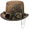 Steampunk Men Hat With Goggles Gay Top Hat Jazz Hat Gothic Steampunk Top Hat For Men Non-slip Hat Carnival Nightclub 231225