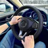 Capas de volante de automóveis capa de fibra de couro protetor de mão veículos universal anti deslizamento acessórios interiores
