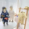 Enfants automne hiver ensemble pour bébé vers le bas coton épaissir vêtements à capuche né bébé costume garçons filles combinaison barboteuse 231226