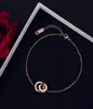 Koreanskt mode Simple Temperament Ladies Armband Shiny Double Ring Zircon Lobster Clasp Armband Delicate Casual Ladies Rose Gold6366304