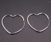 Boucles d'oreilles créoles en argent Sterling 925 véritable pour femmes, cadeau porte-bonheur creux brillant en forme de cœur