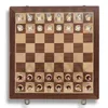Hochwertiges Schachbrett aus massivem Buchenholz, internationales Schachspiel, 34-teilig, Metall, 231225