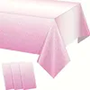 Nappe de Table jetable en plastique, 1 pièce, dégradé de couleur, 137/274Cm, à pois brillants, imperméable, pour décoration de fête de mariage