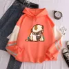 Kawaii Cartoon Appa Avatar Son Airbender Anime Haruku Hoodies Gevşek Uzun Kollu Erkekler Kadın Kış Patchwork Sweatshirt