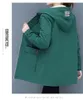 4XL mujer rompevientos invierno otoño chaqueta de lana para mujer abrigos sueltos con capucha abrigo largo medio bolsillo con cremallera abrigo básico femenino 231226