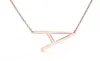 Rostfritt stål Initialer Pendant Necklace Amfashion Rose Gold Color 26 Letters Anpassade smycken3914861