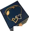 Collana di lusso sletter Designer Bracciale di gioielli di marca Orecchini a forma di cuore per donne marche collane bracciali Regalo di compleanno di San Valentino con scatola9087209