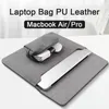 Voor Case M1 M2 Air 13 A2337 A2681 Coque Pro 14 15 16 11 12 Funda Cover PU Lederen laptoptas Mouw Liner 231226