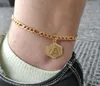 AZ начальный браслет с буквами для женщин, браслеты из нержавеющей стали, 21 см, 10 см, удлинитель, золотая цепочка, аксессуары для ног с алфавитом, Jewelry4984511