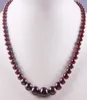 Chains Natural Garnet Graduated Round Beads Necklace 17 Inch Jewelry For Gift F1907901630